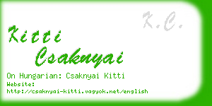 kitti csaknyai business card